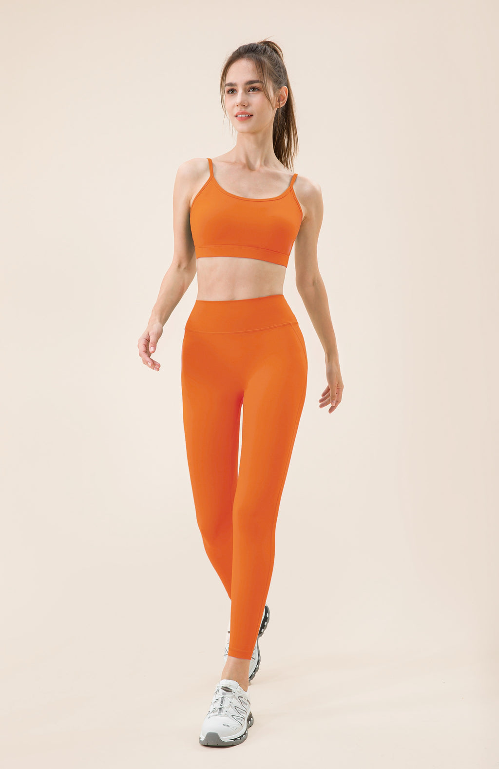 Leggings mujer cintura alta stretch naranja - Fieder
