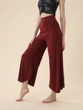 Pantalón deportivo mujer wide leg rojo frontal - Fieder