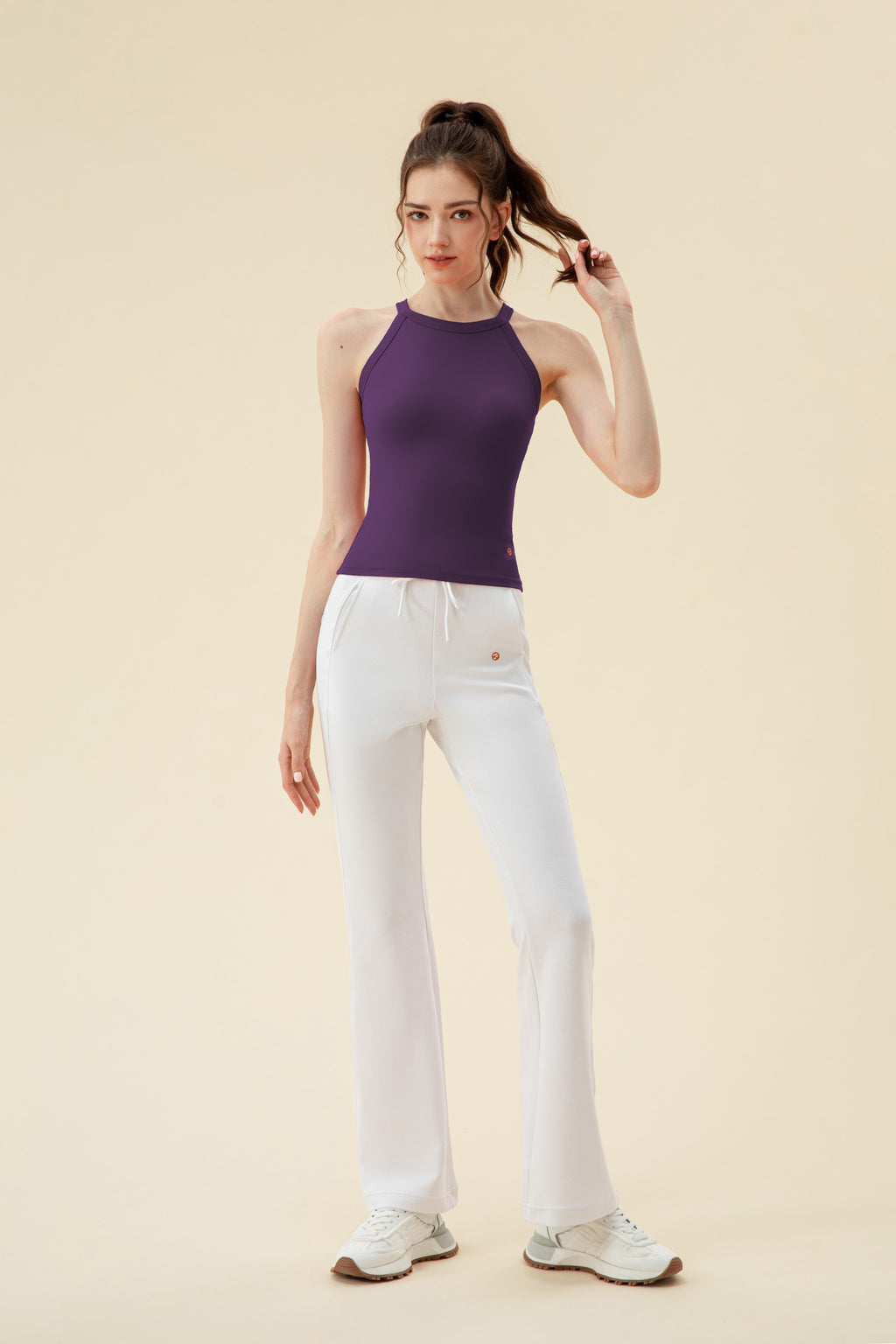 Top deportivo mujer tirantes anchos púrpura outfit - Fieder