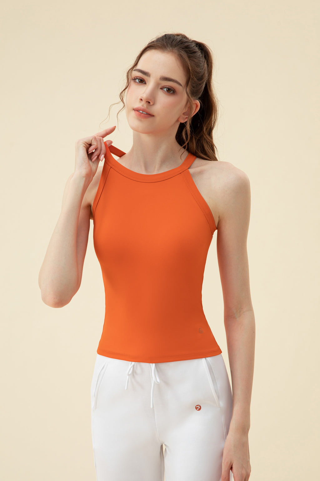 Top deportivo mujer tirantes anchos naranja - Fieder