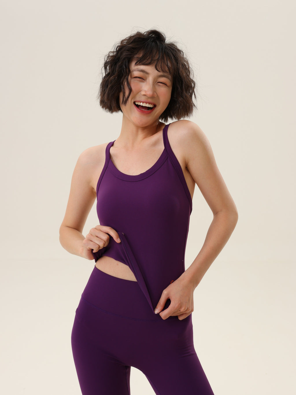 Top deportivo espalda cruzada conjunto versátil Fieder - Púrpura