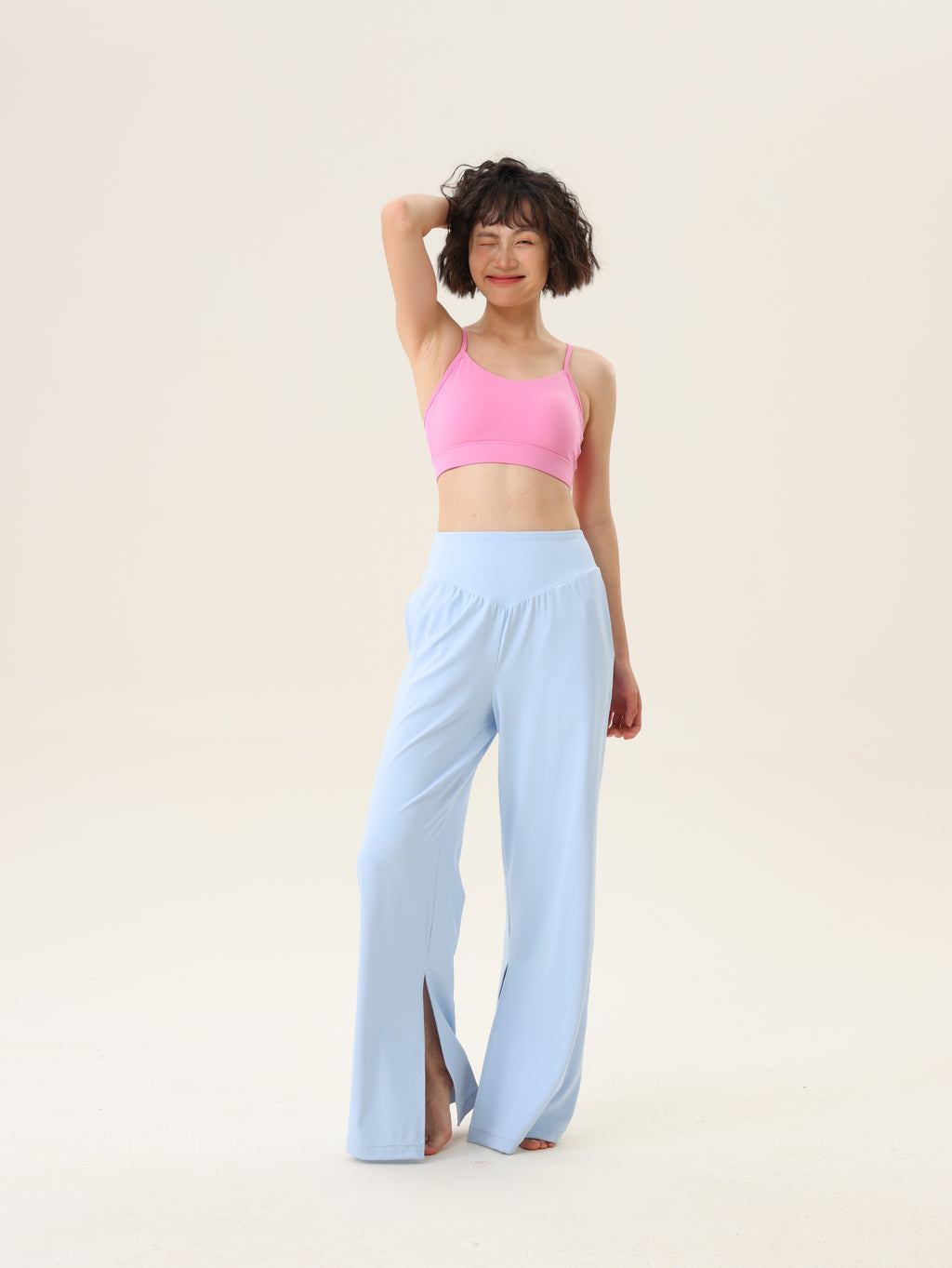 Sujetador deportivo mujer espalda en X rosa outfit - Fieder