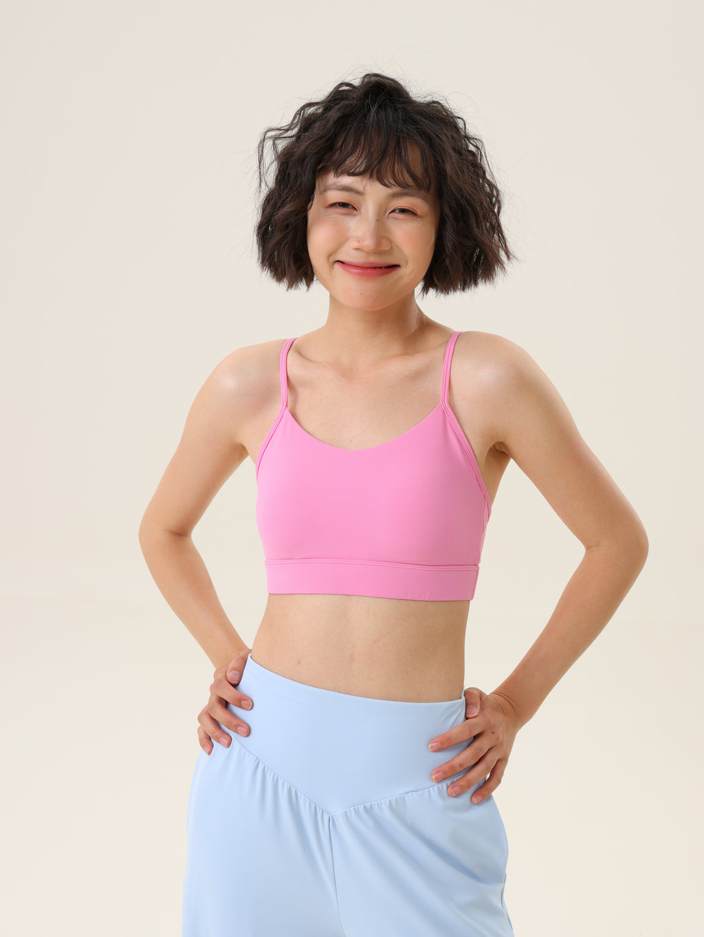 Sujetador deportivo mujer espalda en X rosa - Fieder