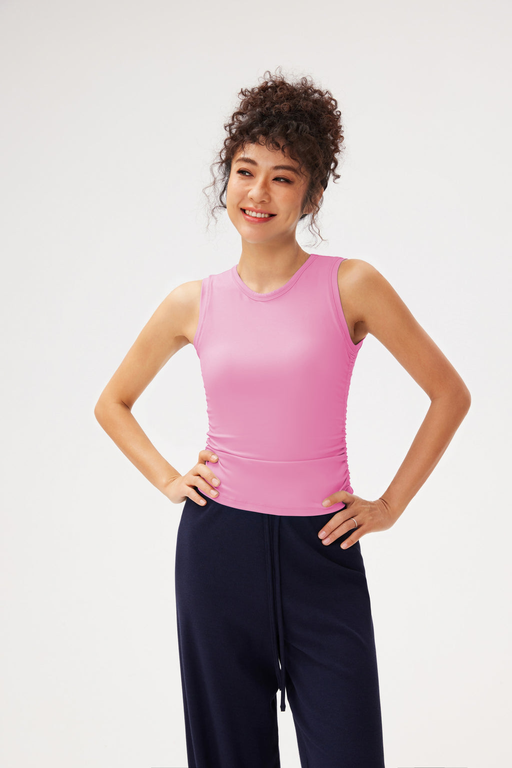 Top deportivo sin mangas crop copas integradas Fieder - Rosa