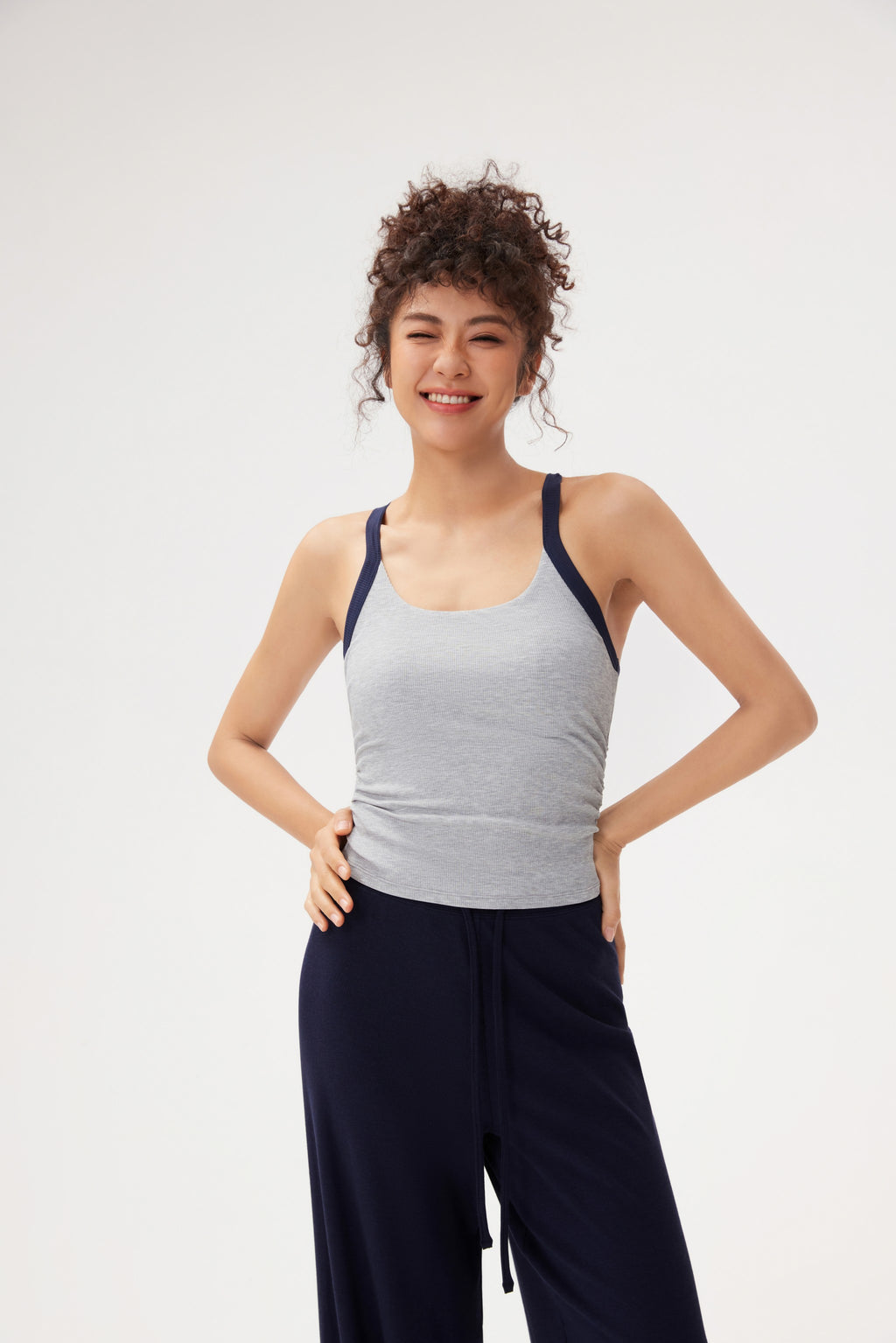 Top deportivo cintura drapeada TENCEL ecológico Fieder - Plateado