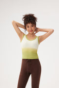 Top deportivo espalda U libre sin costuras textura 3D relieve tridimensional suave elástico transpirable movimiento sin restricciones Fieder - Beige