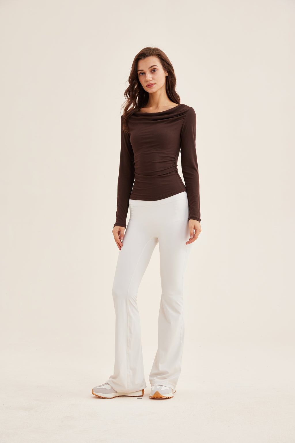 Top mujer hombro descubierto manga larga negro outfit - Fieder