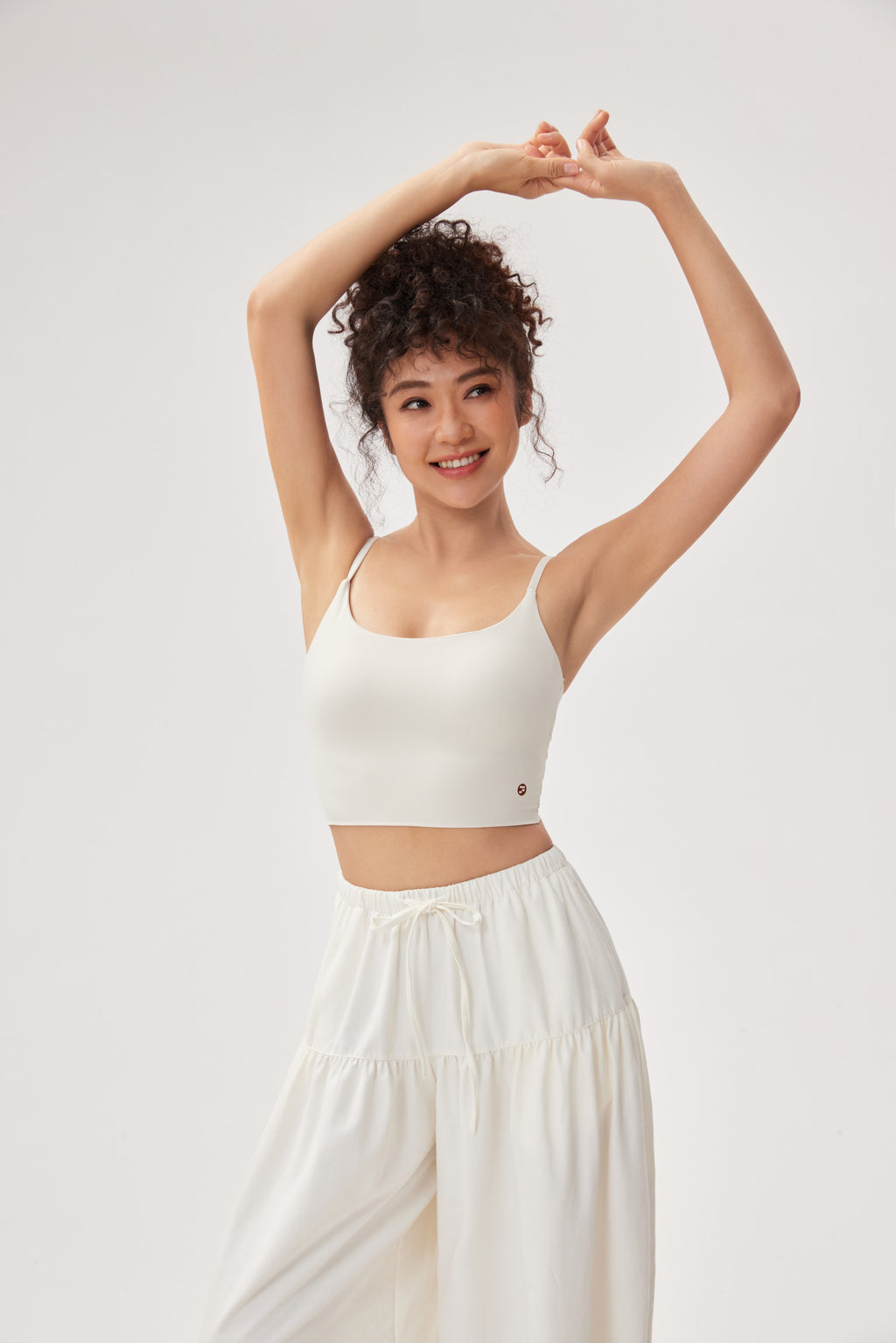 Top deportivo mujer tirantes finos blanco espalda - Fieder