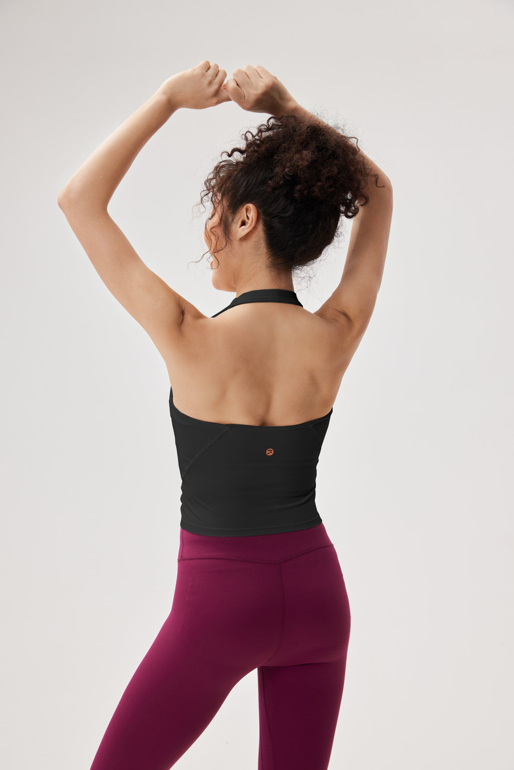 Top deportivo banda elástica soporte suave Fieder - Negro vista trasera