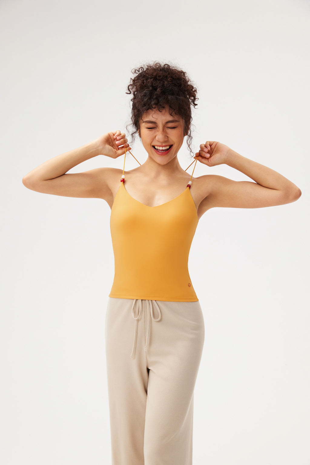Top deportivo nube suave tacto copa fija anti-desplazamiento Fieder - Amarillo