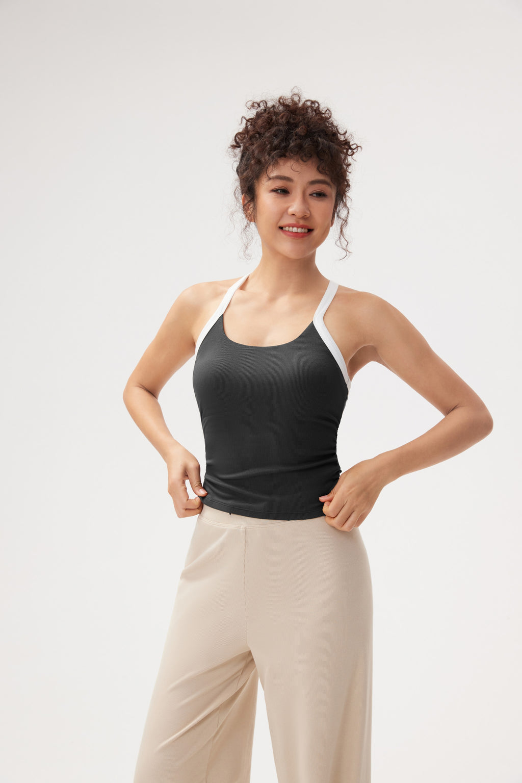 Top deportivo cintura drapeada TENCEL ecológico Fieder - Amarillo