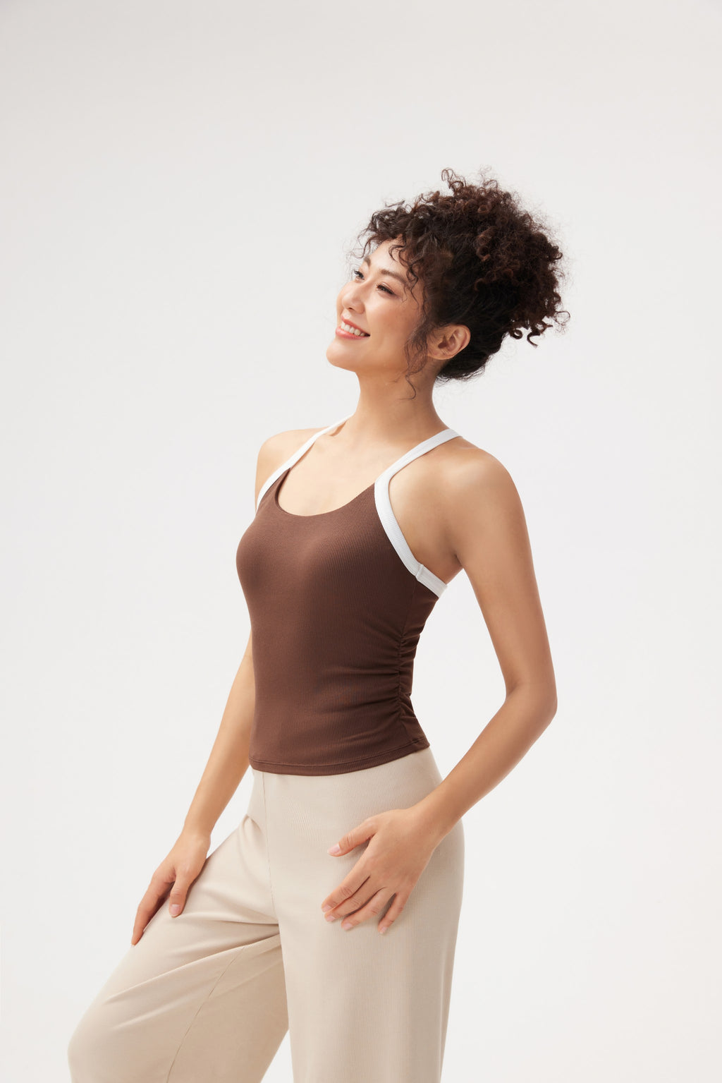 Top deportivo cintura drapeada TENCEL ecológico Fieder - Negro