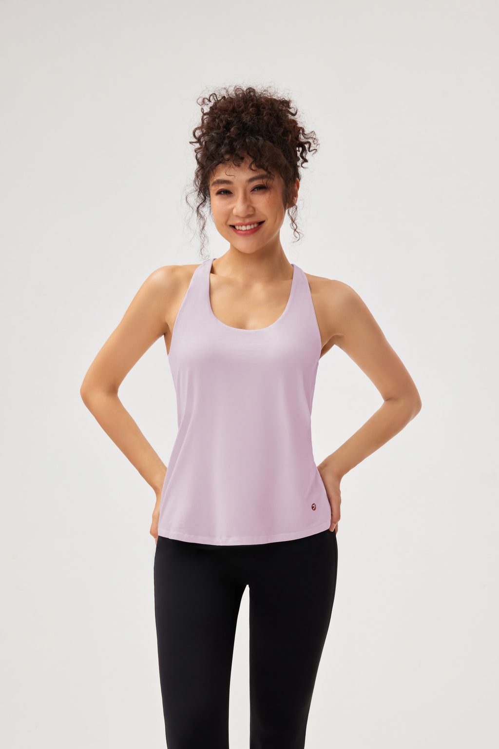 Top yoga escote U espalda descubierta cruzada Fieder - Rosa