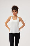 Top yoga escote U espalda descubierta cruzada Fieder - Blanco