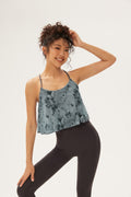 Top deportivo estampado espalda cruzada transpirable bolso conjunto exterior estampado interior suave Fieder - Ceniza