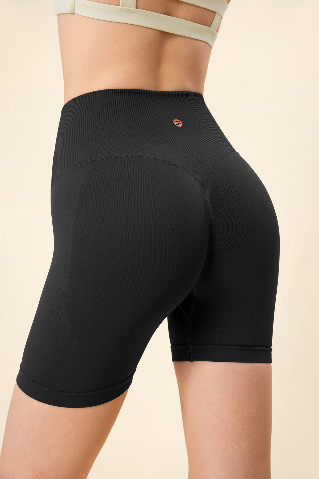 Shorts deportivos mujer sin costuras negro - Fieder
