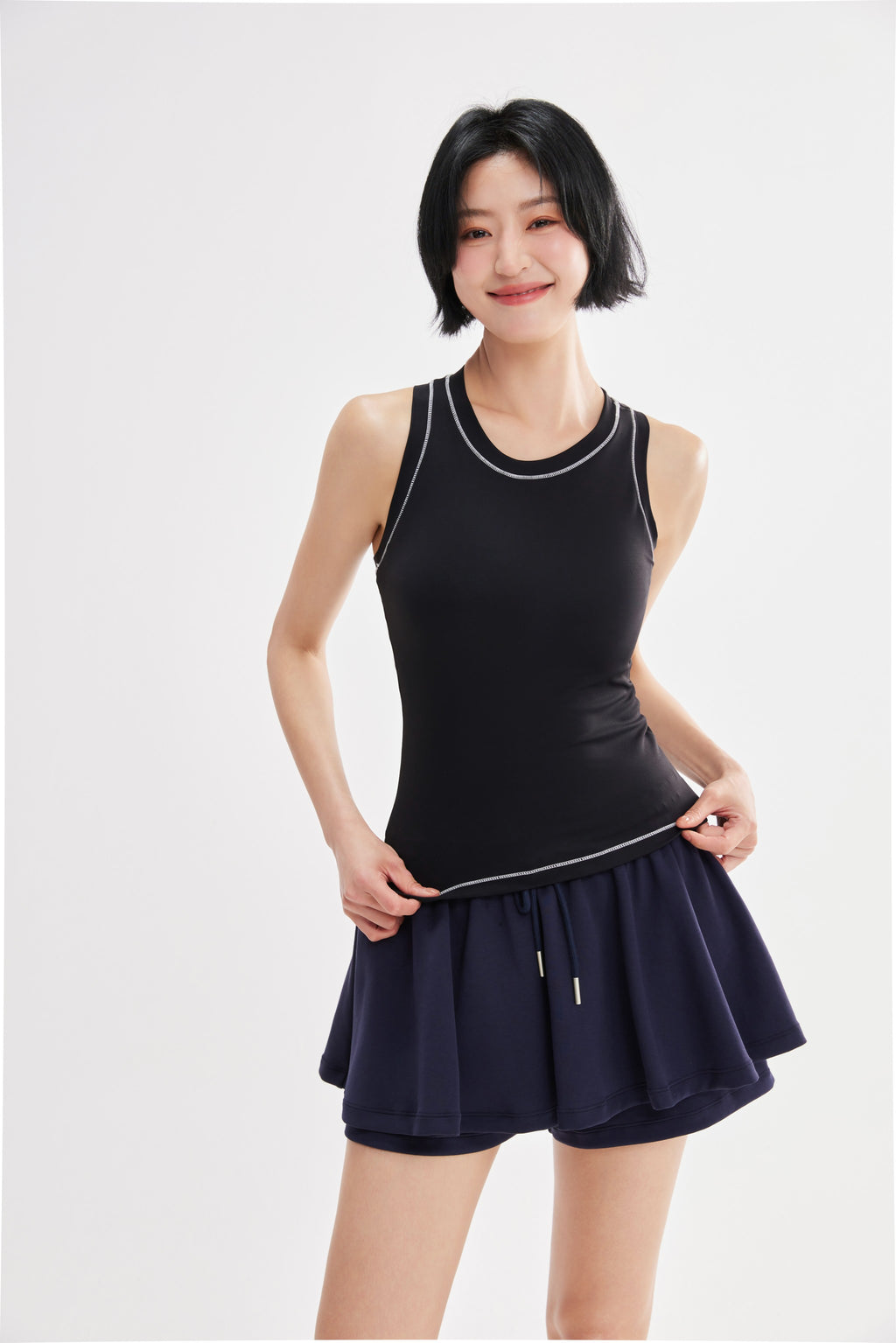 Vestido deportivo sin mangas copas transpirables Fieder - Negro vista frontal