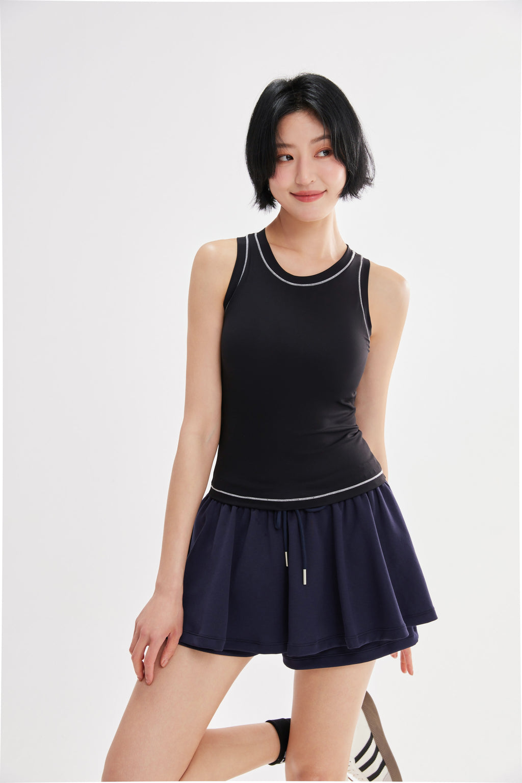 Vestido deportivo sin mangas copas transpirables Fieder - Negro