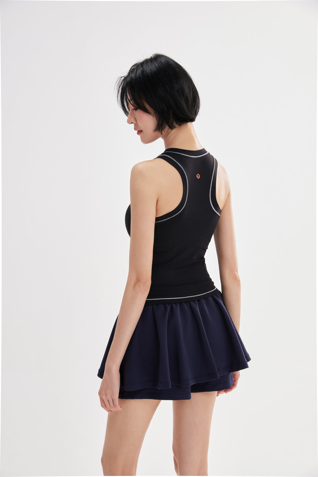 Vestido deportivo sin mangas copas transpirables Fieder - Negro vista trasera