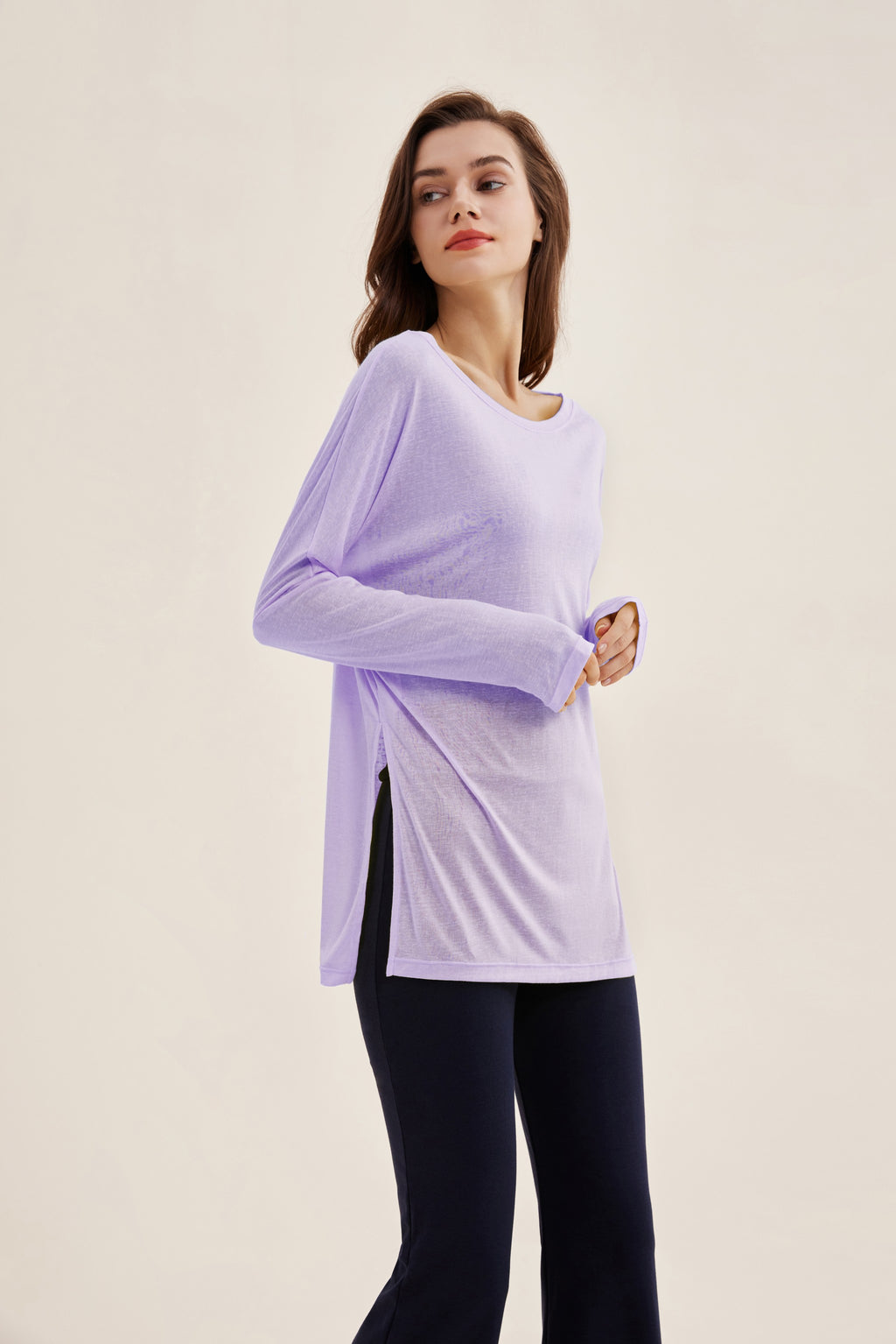Camiseta deportiva mujer manga larga oversize negra - Fieder