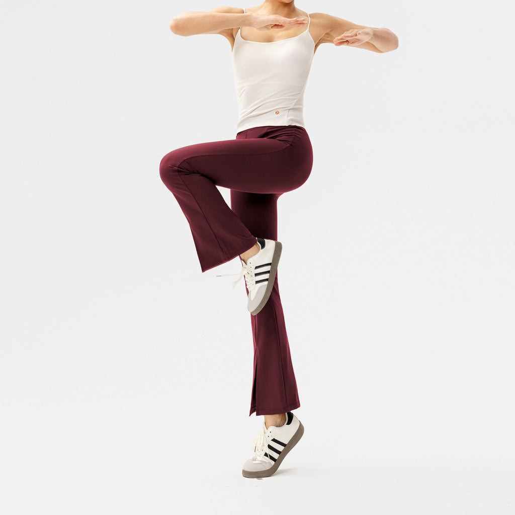 Pantalones deportivos campana corte high waist Fieder - Rojo
