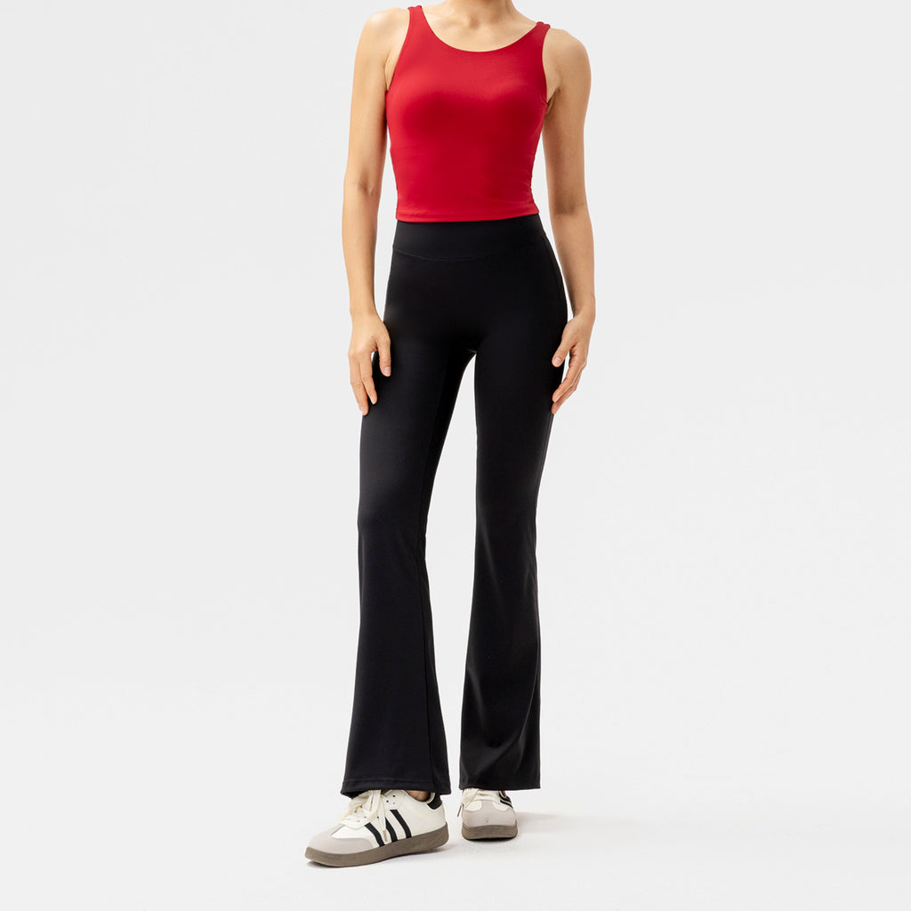 Pantalones deportivos campana corte high waist Fieder - Negro