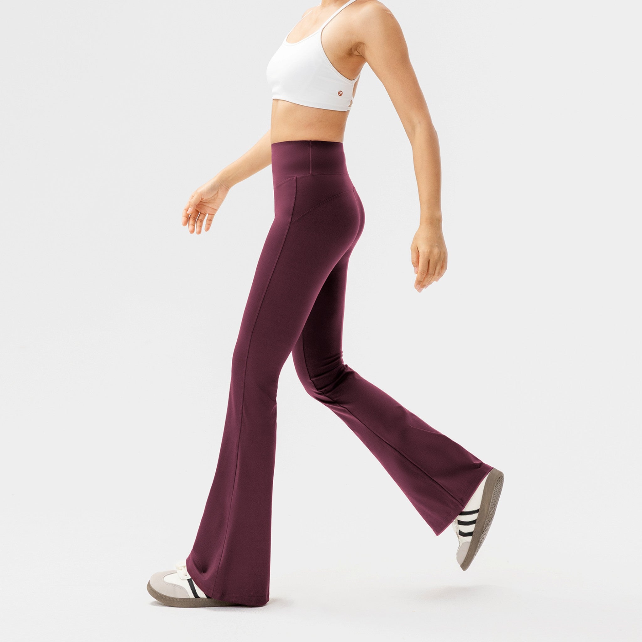 Pantalones deportivos campana corte high waist Fieder - Púrpura
