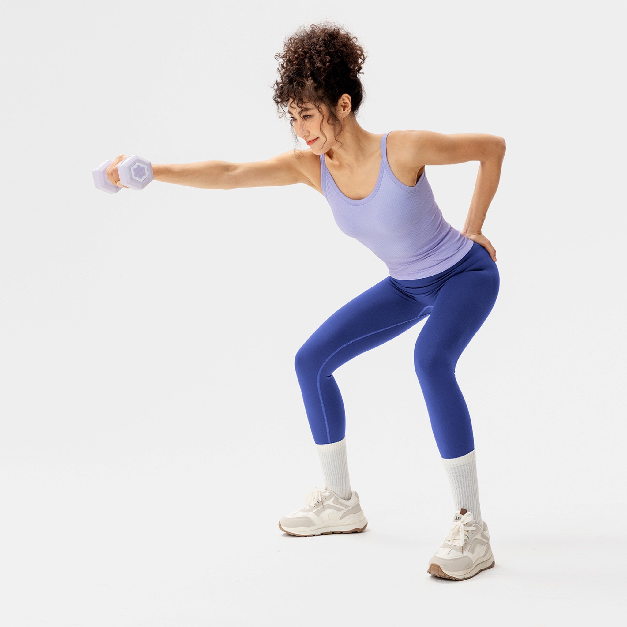 Leggings deportivos corte high waist compresión Fieder - Azul marino