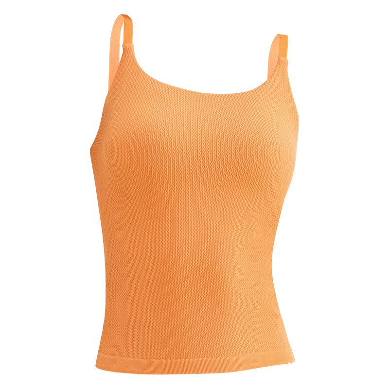 Top de Yoga Ajustado de Tirantes con Escote Suave