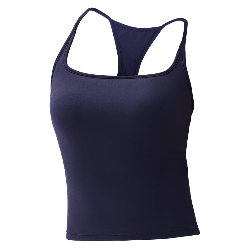 Top deportivo espalda Y moldeador natural Fieder - Azul marino detalle
