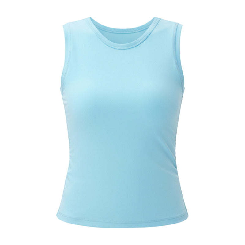 Top deportivo sin mangas crop copas integradas Fieder - Azul detalle