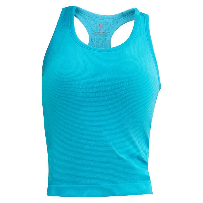 Top deportivo mujer tirantes anchos azul plano - Fieder